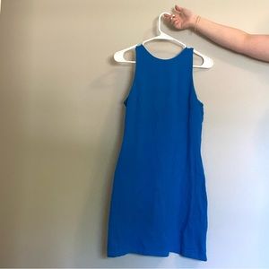 SHE + SKY Small Blue Tank Top Midi Work Dress w/ Button